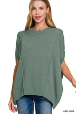 Zenana Drop Shoulder Short Sleeve Knit Top