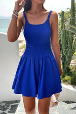 Devine Smocked Scoop Neck Mini Cami Dress - Ladyez
