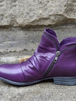 Round Toe Block Heels Boots - Ladyez