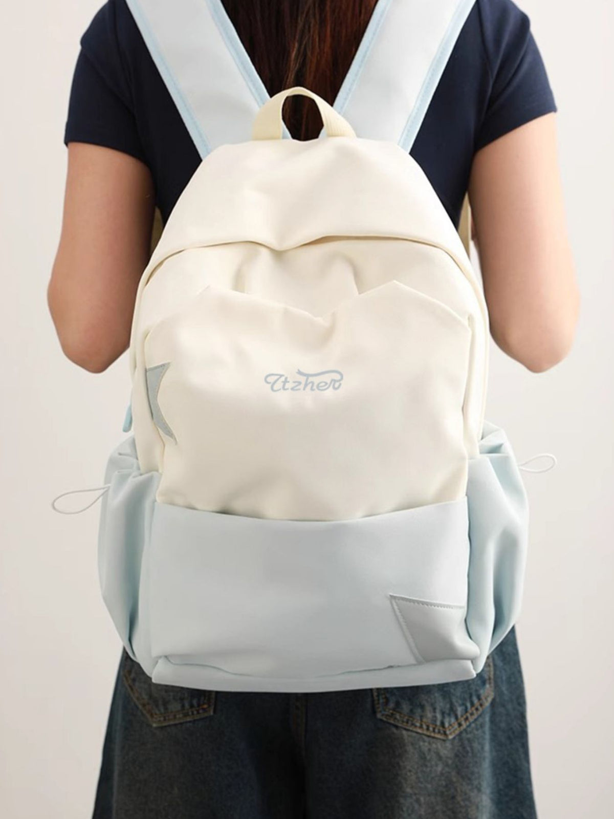 Two-Tone Lightweight Backpack Bag