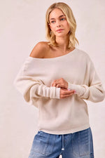 BiBi Waffle Knit Off Shoulder Top