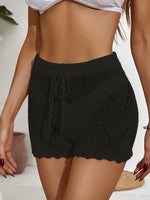 Drawstring Cutout Swim Shorts - Ladyez