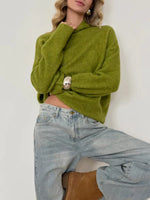 Mock Neck Dropped Shoulder Sweater