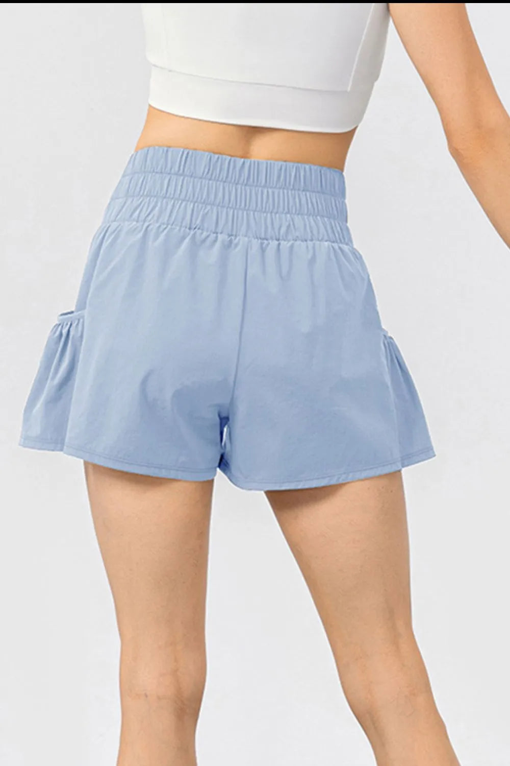 Elastic Waist Pocketed Active Shorts - Ladyez