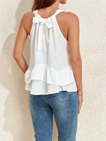 Ruffled Printed Halter Neck Cami Top - Ladyez