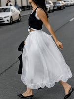 Elastic Waist Flowy Skirt