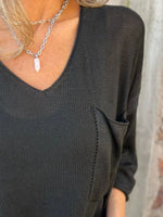 Full Size Casual V-Neck Knit Sweater Plus Size