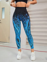 Seamless Printed High Waist Active Leggings - Ladyez