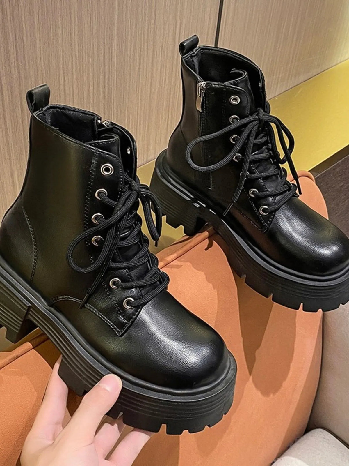Platform Lace Up Boots - Ladyez