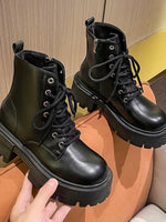 Platform Lace Up Boots - Ladyez