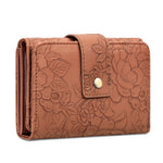Floral Embossed Leather Wallet