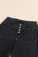 High-Waisted Button-Fly Wide-Leg Jeans