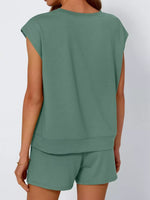 Casual Solid Color T-Shirt and Shorts Set