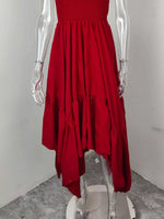 Full Size Smocked Sleeveless Ruffle Hem Maxi Dress Plus Size