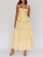 Floral Layered Ruffle Maxi Dress