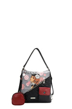 Nicole Lee USA Convertible Adjustable Strap Backpack Bag