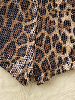 Sequin Leopard Shorts