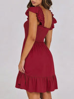 Smocked Ruffle Hem Mini Dress