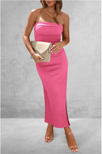 Slit Tube Midi Dress - Ladyez