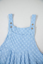 Checkered Pocketed Wide Leg Overalls - Ladyez
