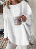 Oversized Textured Long Sleeve Sweatshirt