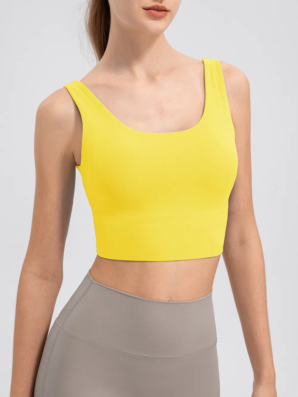 Scoop Neck Wide Strap Active Tank - Ladyez