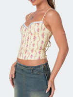 Floral Print Sweetheart Neck Cami - Ladyez