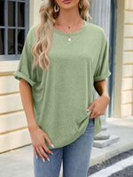 Casual Loose Fit Rolled Sleeve T-Shirt