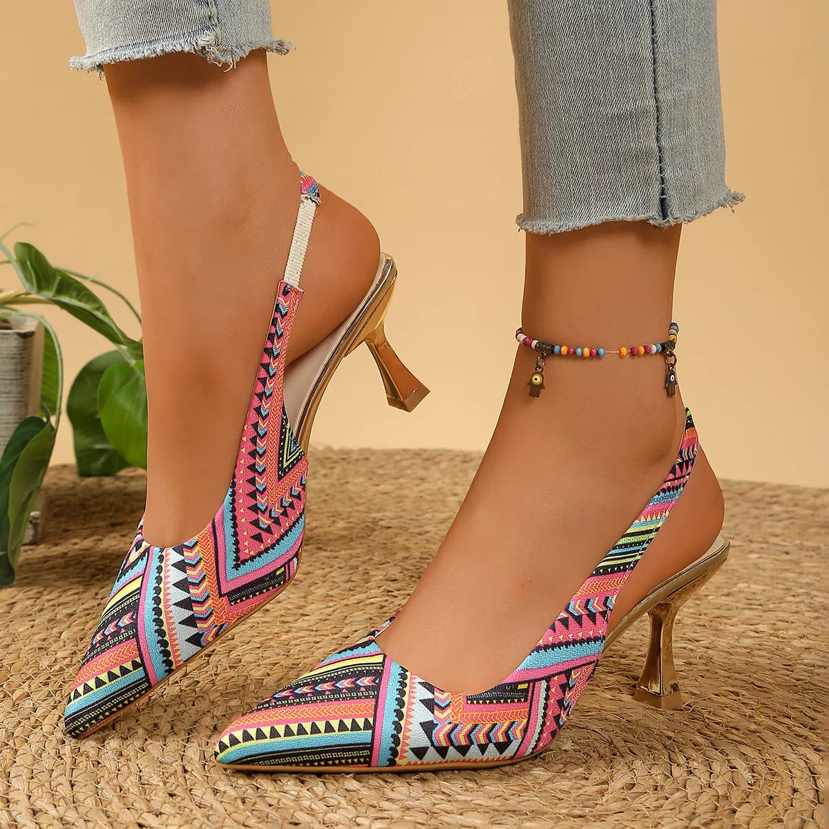 Point Toe Slingback Pumps
