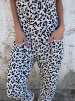Leopard Sleeveless Jumpsuit with Pockets