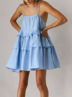 Ruffled Tie Shoulder Mini Dress