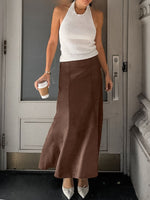 Suede Midi Skirt