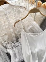 Floral Lace Blouse & Cami Set