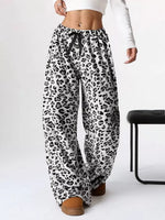 Leopard Wide Leg Plush Pants