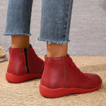 Round Toe Platform Boots - Ladyez