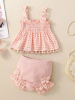 Children's Eyelet Smocked Tank Top and Ruffled Bloomers Set