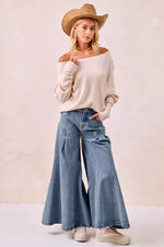 BiBi Waffle Knit Off Shoulder Top