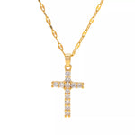 18K Gold-Plated Cross Pendant Necklace