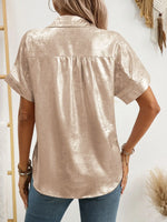 Button Up Short Sleeve Shirt - Ladyez