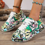 Abstract Print Lace Up Sneakers