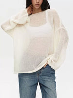 Boat Neck Dropped Shoulder Sweater