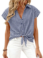 Gingham Print Button-Down Shirt