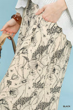 Umgee Two Tone Floral Print Pants
