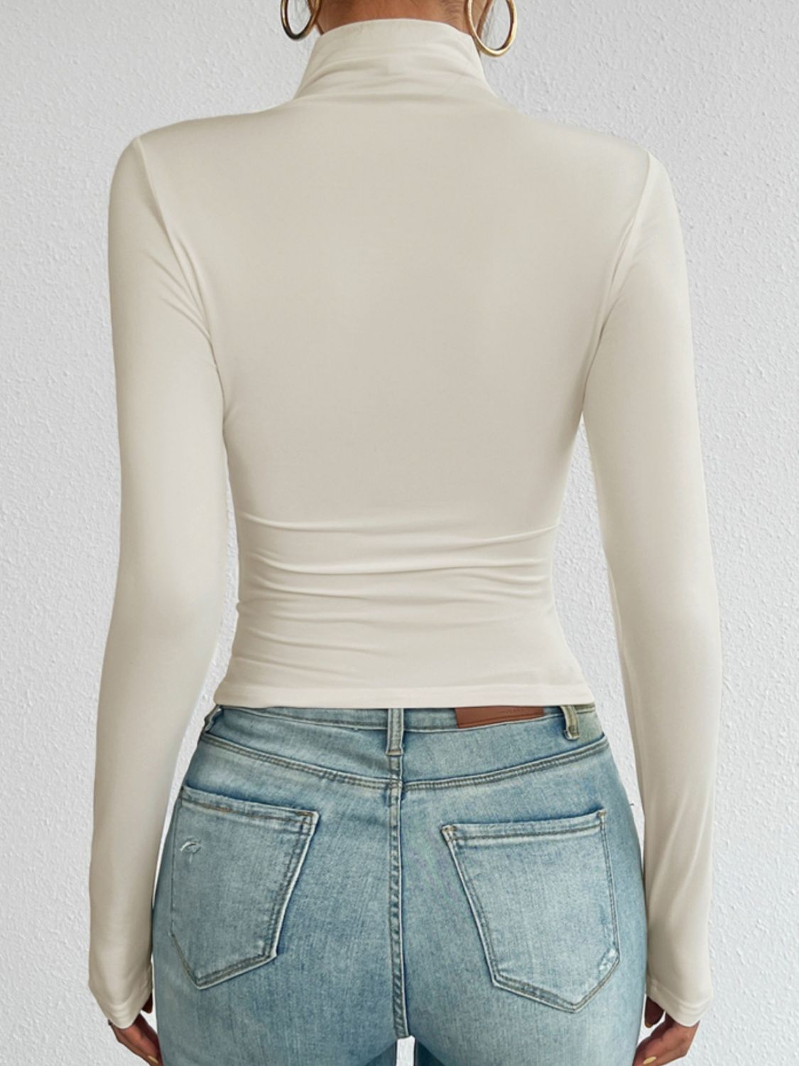 Devine Mock Neck Long Sleeve T-Shirt - Ladyez
