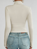 Devine Mock Neck Long Sleeve T-Shirt - Ladyez