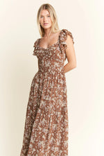 Jade By Jane Ruffle Sleeve Tiered Maxi Dress - Ladyez