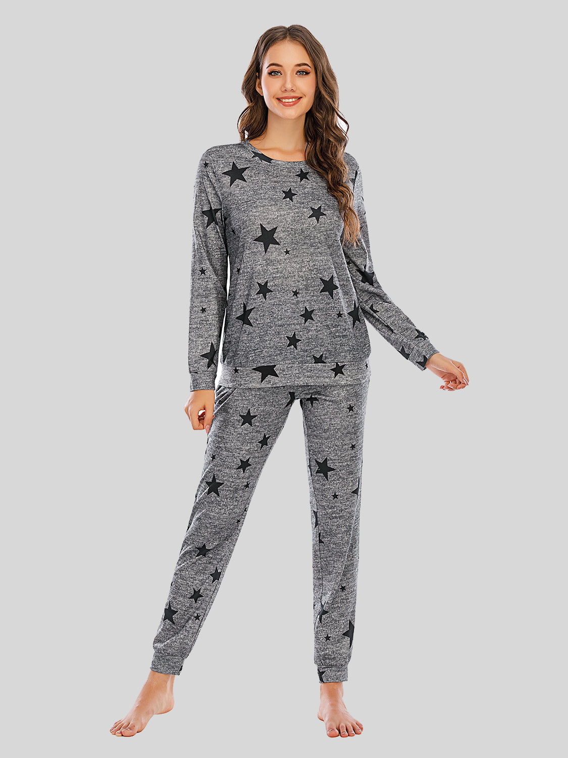 Star Top and Pants Lounge Set - Ladyez
