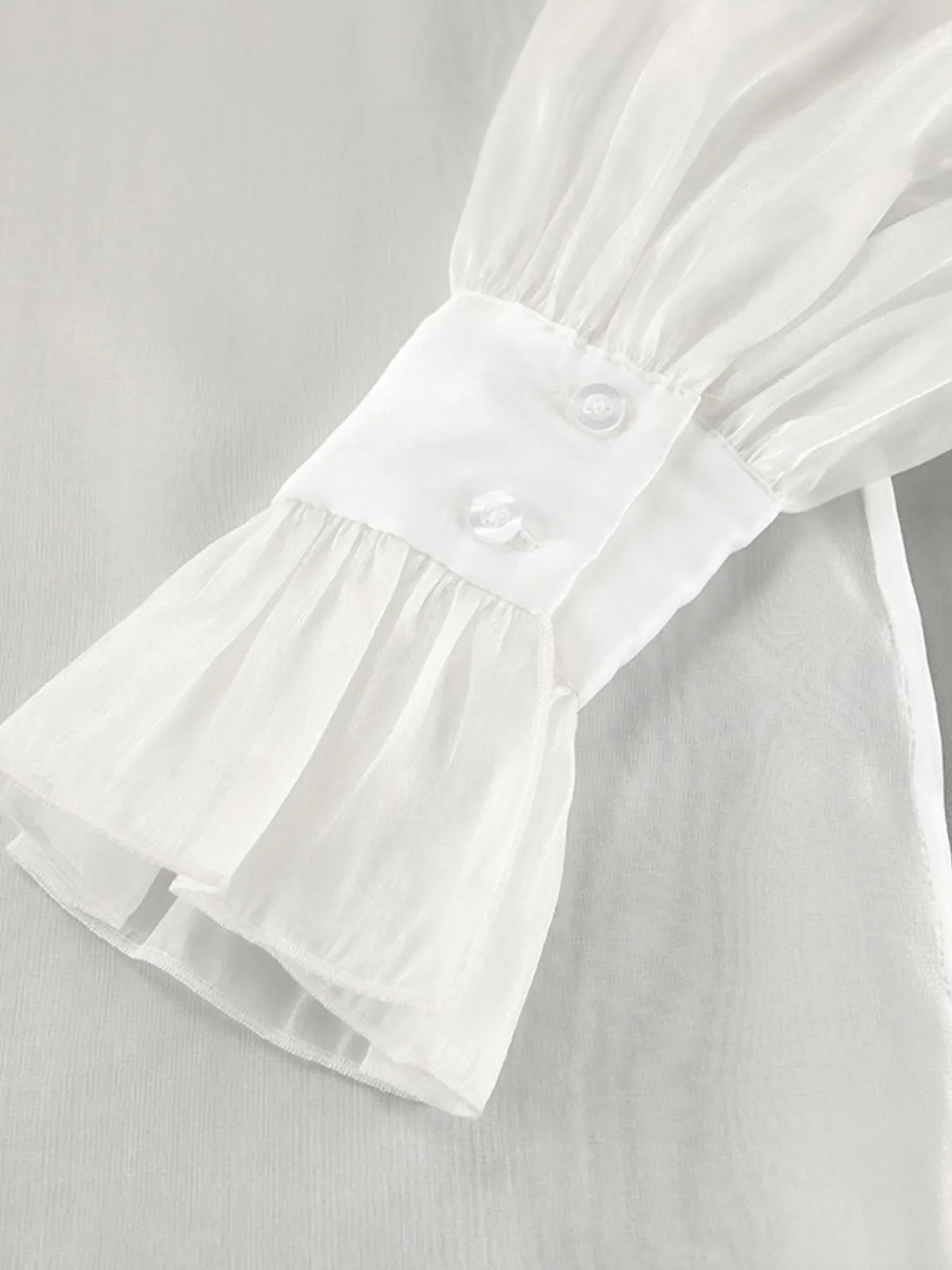 Button Up Flounce Sleeve Shirt