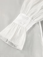 Button Up Flounce Sleeve Shirt