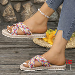 Crisscross Braided Platform Sandals